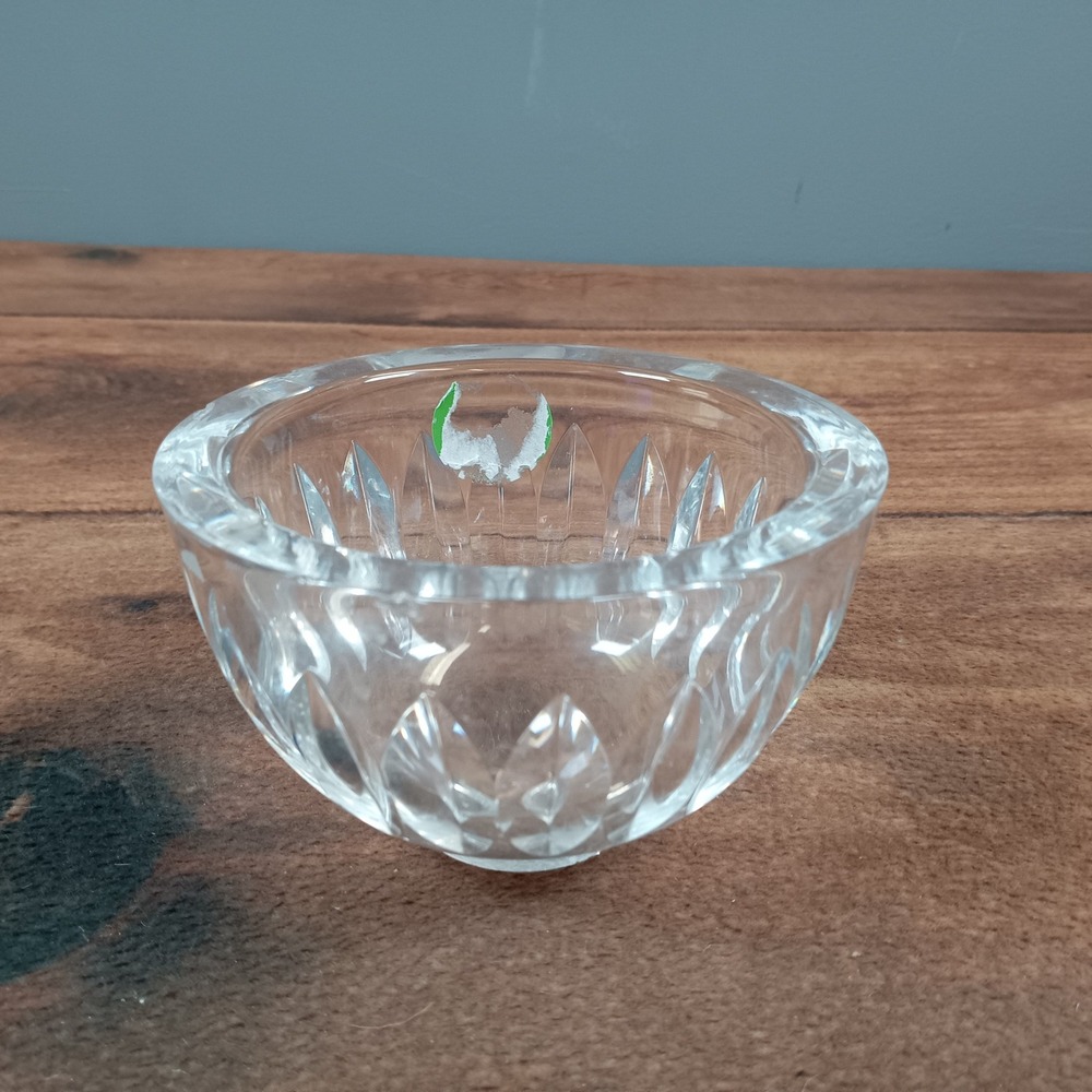 Orrefors Corona Crystal Bowl Lars Hellsten Swedish Art Glass Signed 4.5 Inch